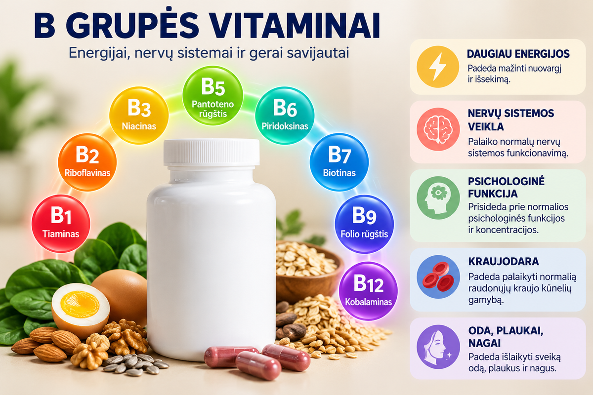 Kas tie B grupės vitaminai