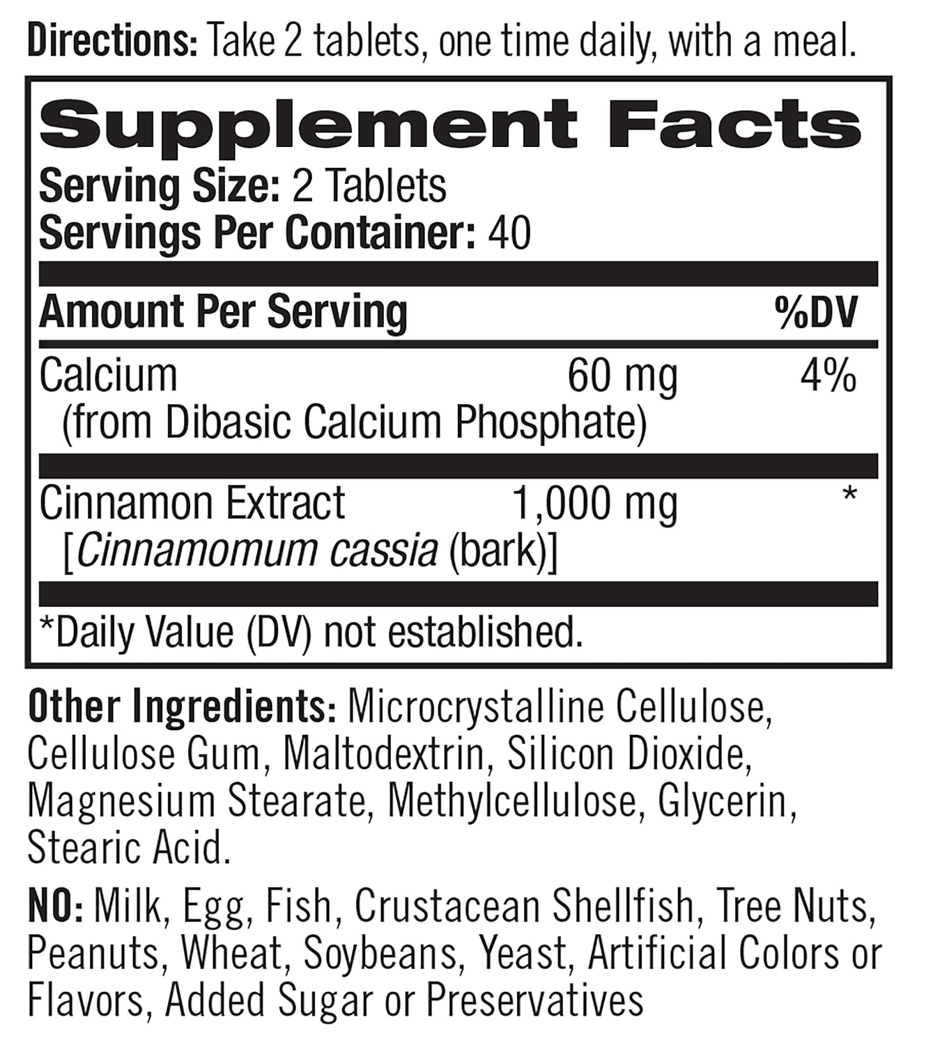 Natrol Cinnamon Extract, 1000mg - 80 tablets