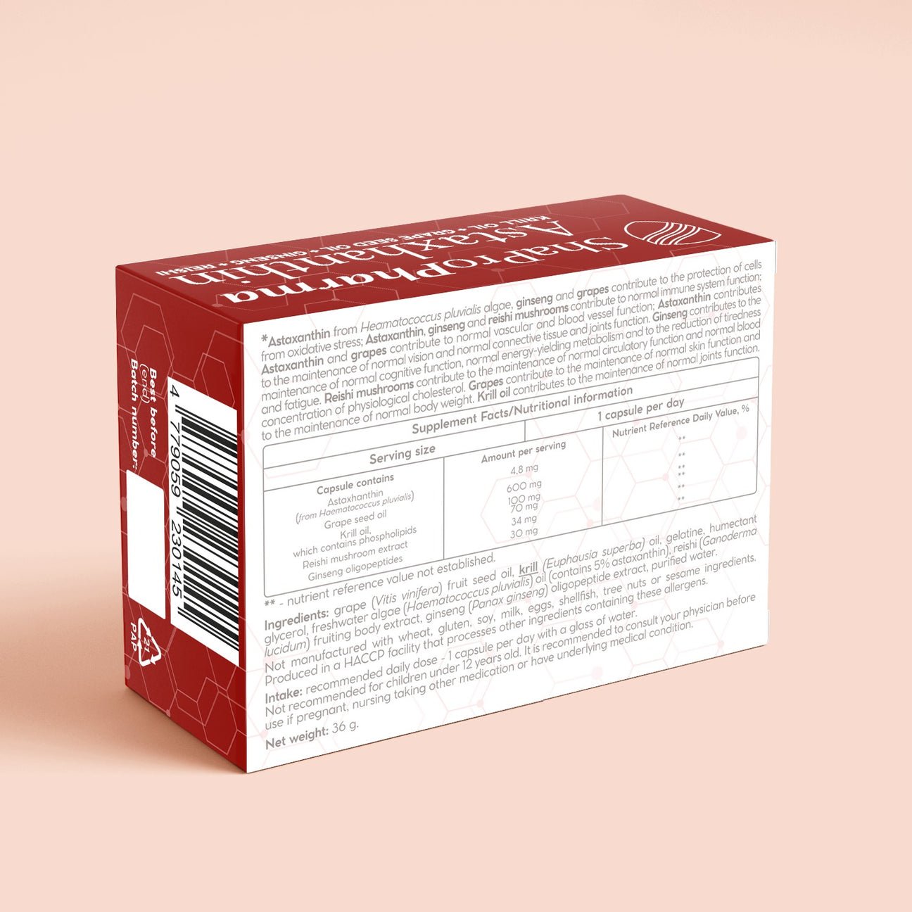 Shapropharma ASTAXANTHIN 30 softgels sudetis