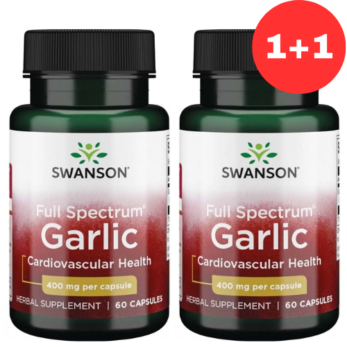 1+1 Swanson Full Spectrum Garlic 400mg 60caps akcija