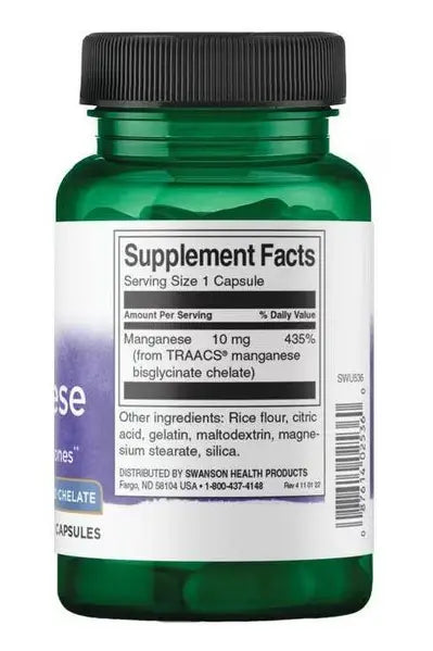 SWANSON Albion Chelated Manganese 10 mg 180 caps kaina sudetis