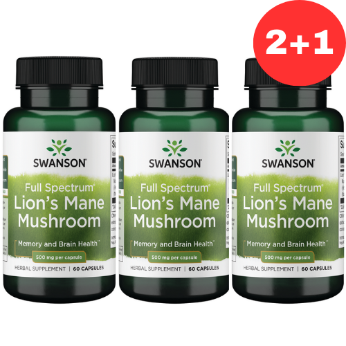 2+1 Swanson Lion's Mane Mushroom 500mg 60 caps akcija