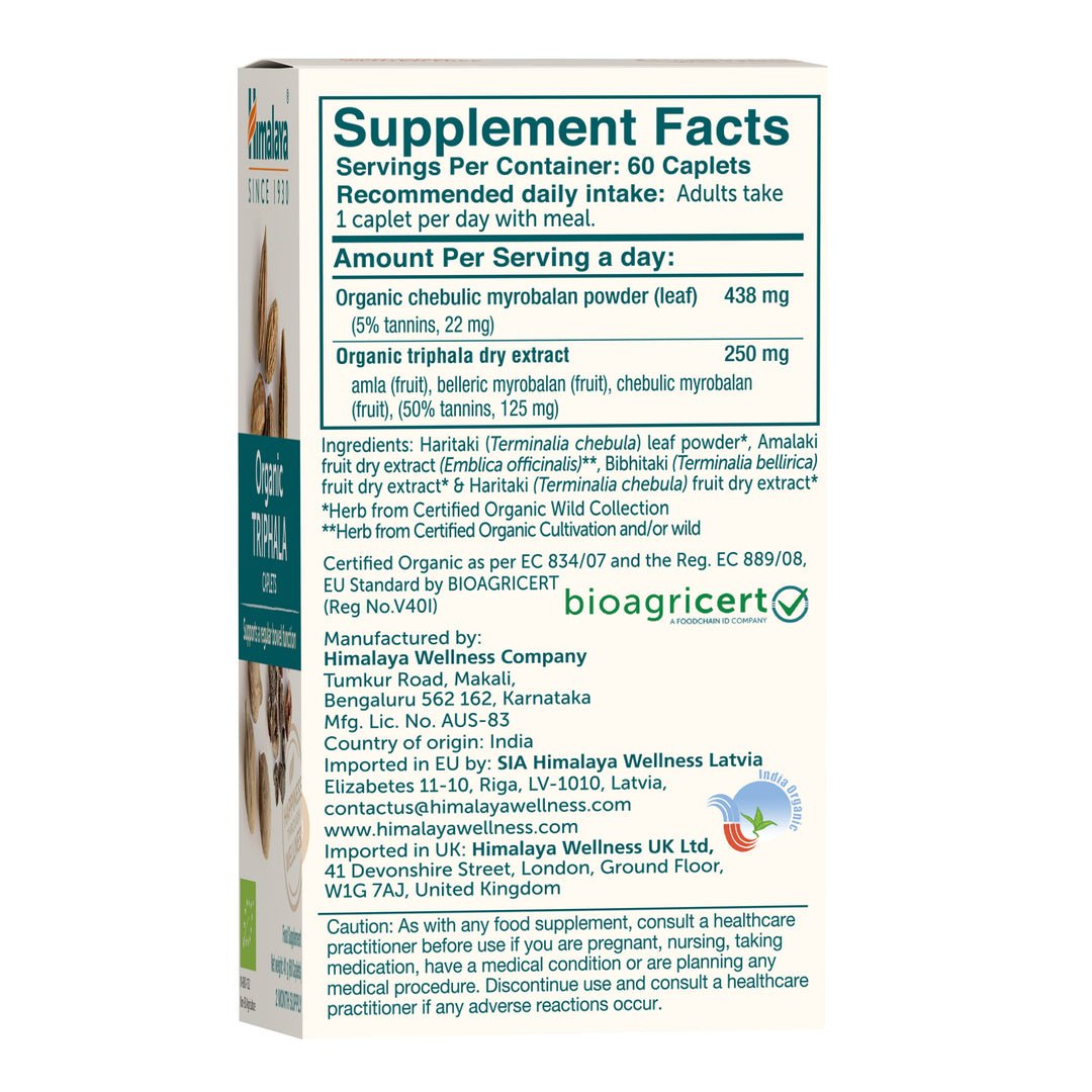 Himalaya™ Organic Triphala 60 Kapsulių dezute