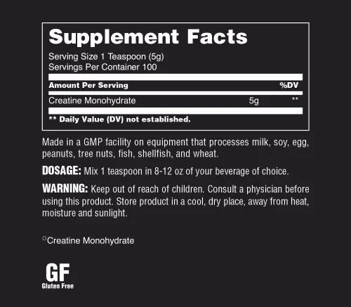 Universal Animal Creatine Powder Unflavored 500g sudetis