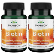 2x Swanson Biotin 5000mcg 100 caps combo