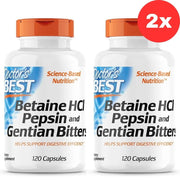 2xDoctor’s Best Betaine HCl Pepsin & Gentian Bitters – 120 caps