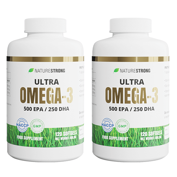2xNaturestrong Ultra Omega 3 120 softgels kaina akcija