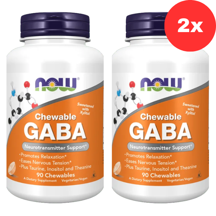 2xNOW Foods Gaba Chewable with Taurine, Inositol and L-Theanine – 90 chewables