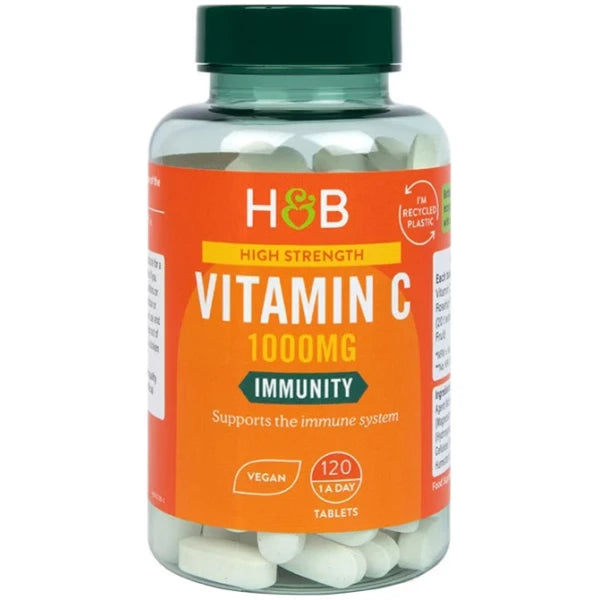 Holland & Barrett High Strength Vitamin C, 1000mg - 120 vegan tabs kaina