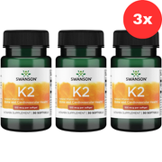 3x Swanson Vitamin K2 100mcg 30 softgels