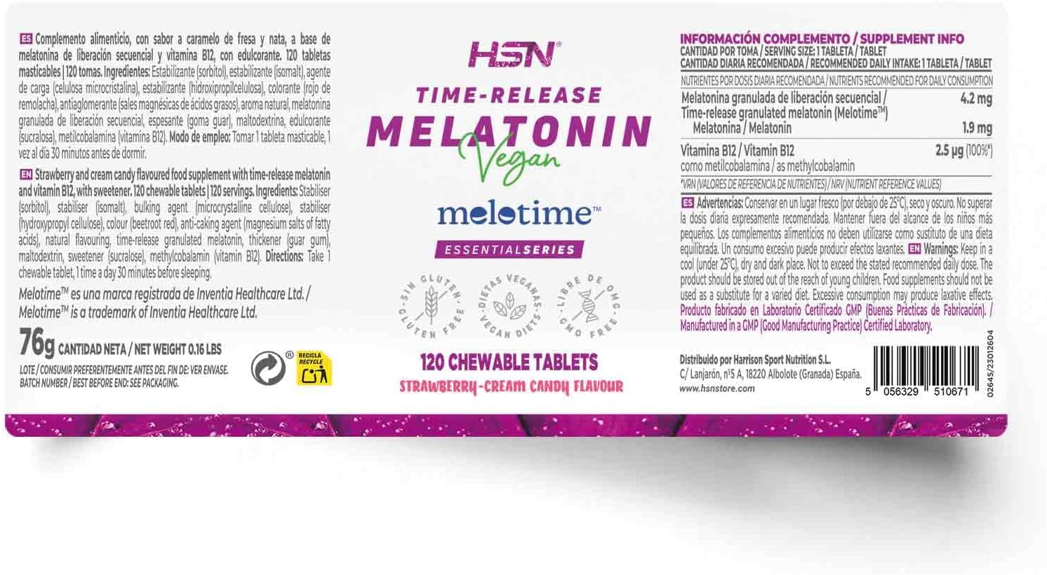 HSN Time-release Melatonin Melotime™ – 120 Chewable Tablets