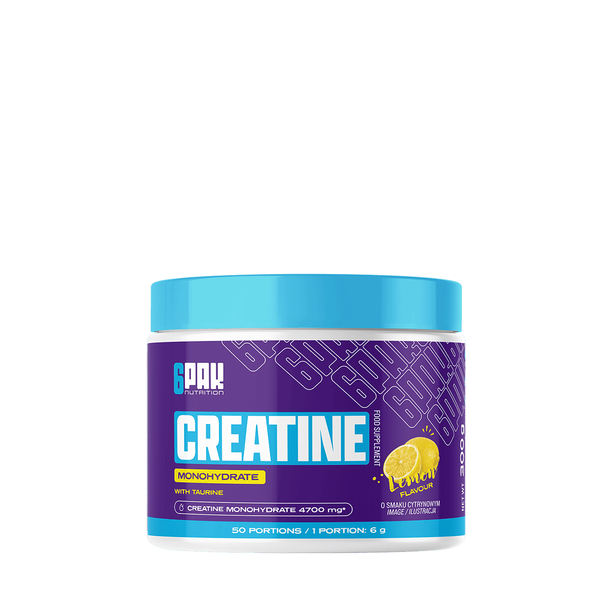 6PAK Creatine Monohydrate - 300g lemon