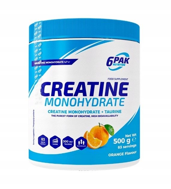 6PAK Creatine Monohydrate Pure - 500g jar kaina