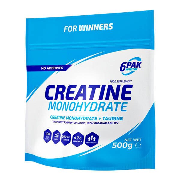 6PAK Creatine Monohydrate Pure - 500g kaina
