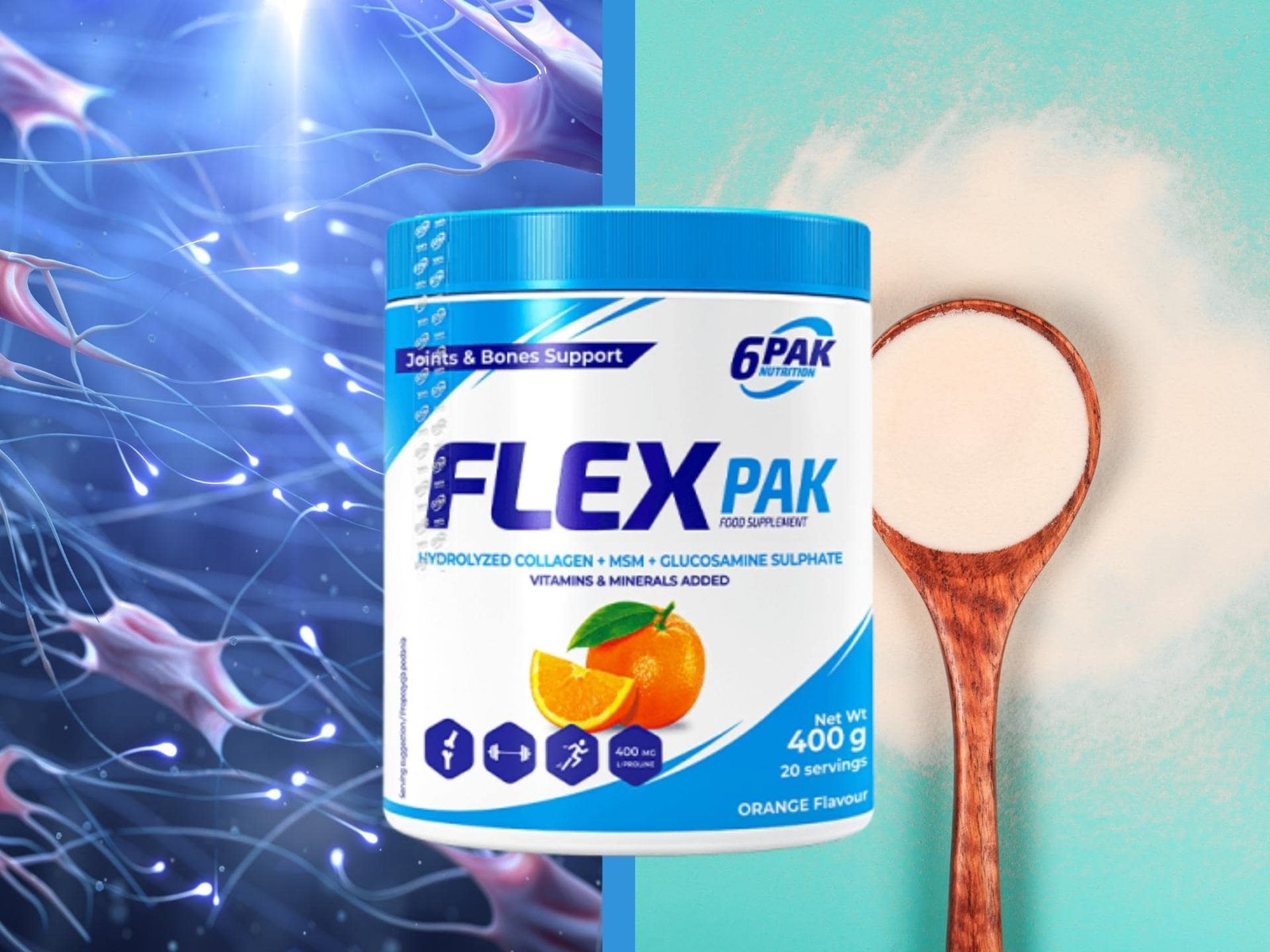 6pak Flex Pak - 400g - Orange baneris