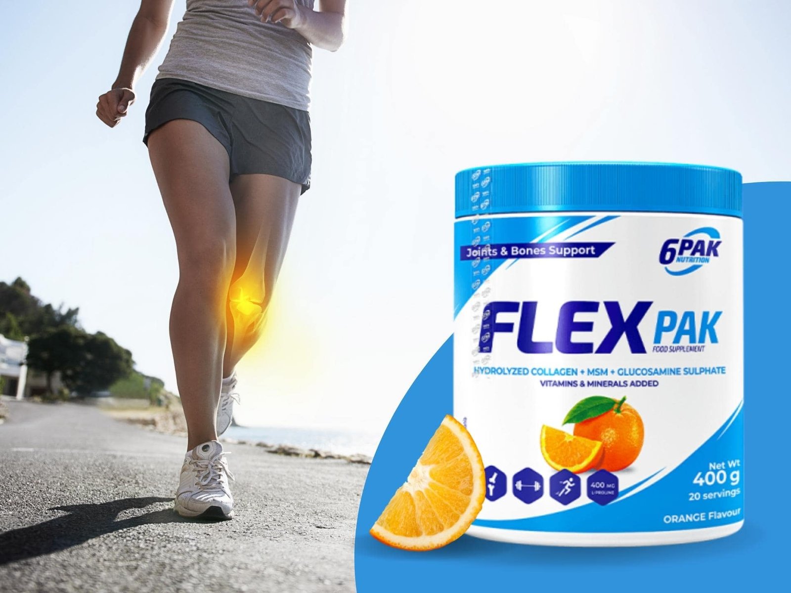 6pak Flex Pak - 400g - Orange begimui