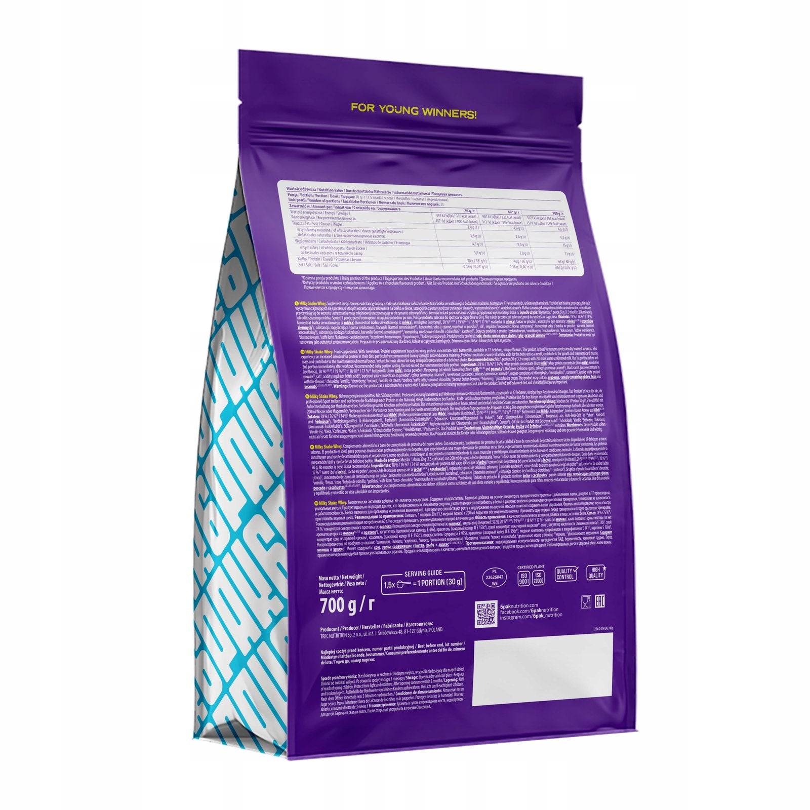 6PAK MILKY SHAKE WHEY 700g pakuote