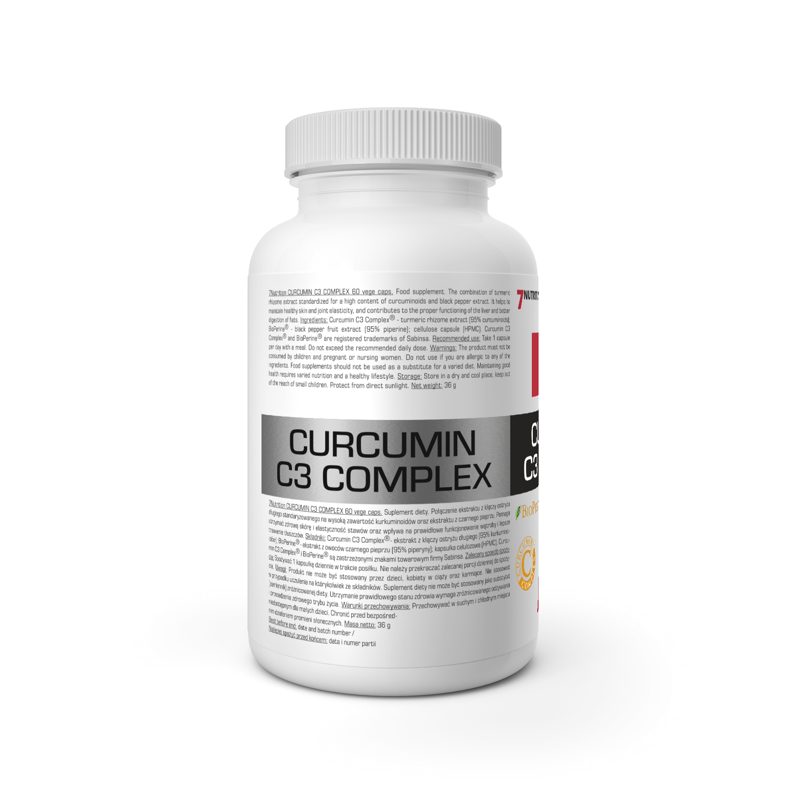 7 Nutrition Curcumin C3 complex 500 mg 60 caps vartojimas