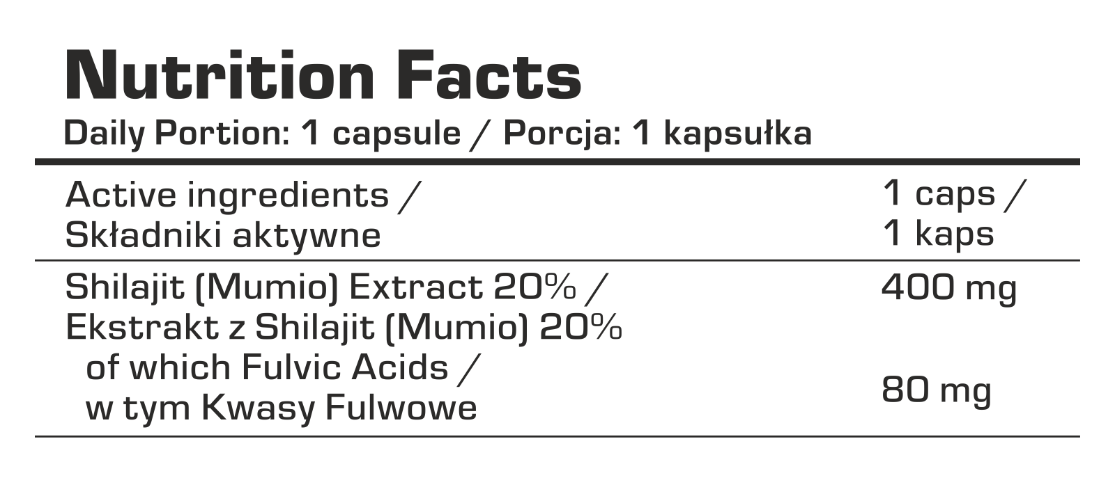 7Toitumine Shilajit Mumio 400mg 120 kapslit.