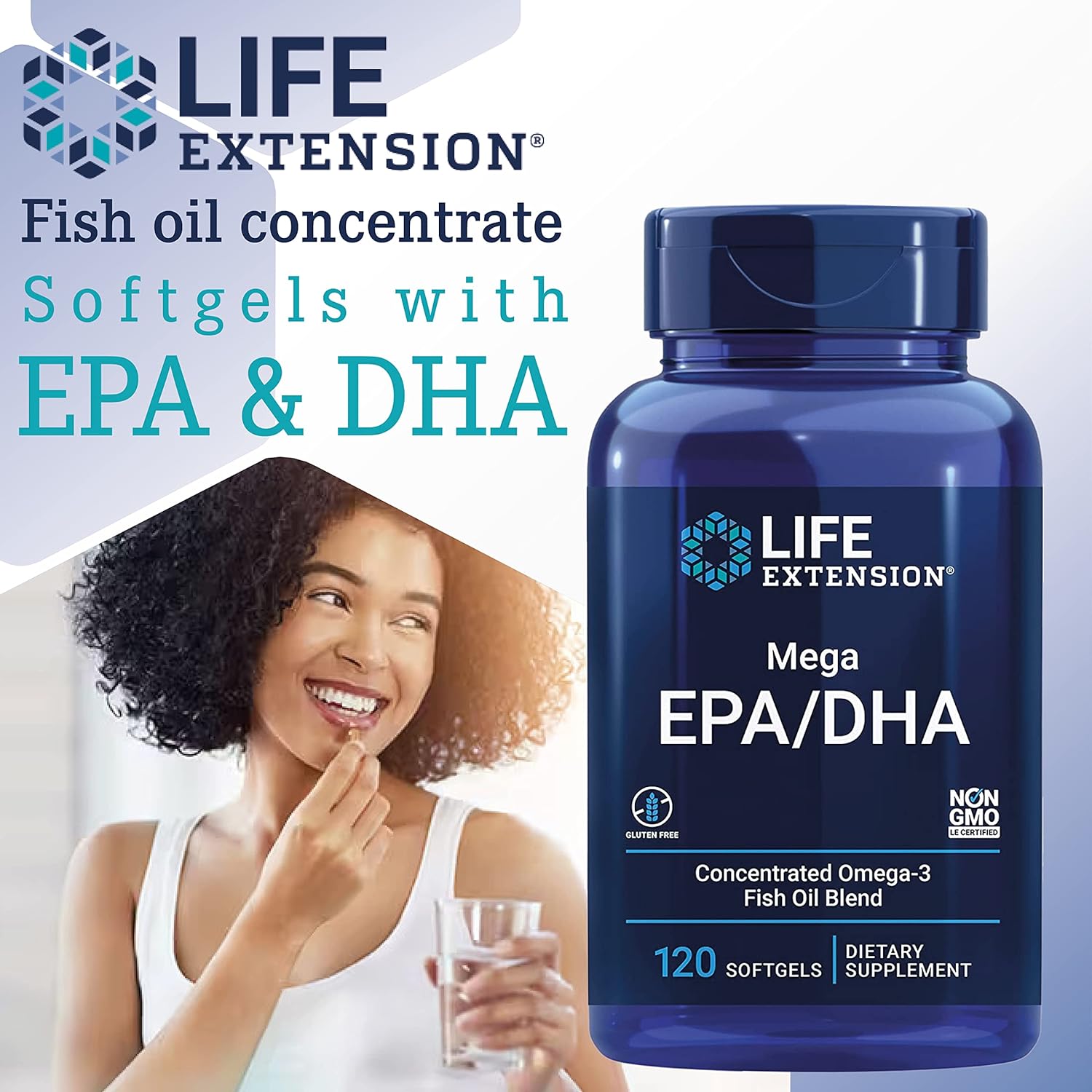Life Extension Mega EPA/DHA 120 kapsulių