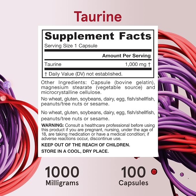 Jarrow Formulas® Taurine 1000 mg 100 caps