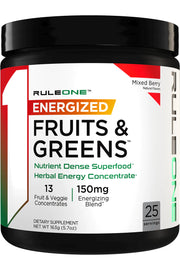 Rule One Energized Fruits & Greens, Mixed Berry - 163 grams kaina