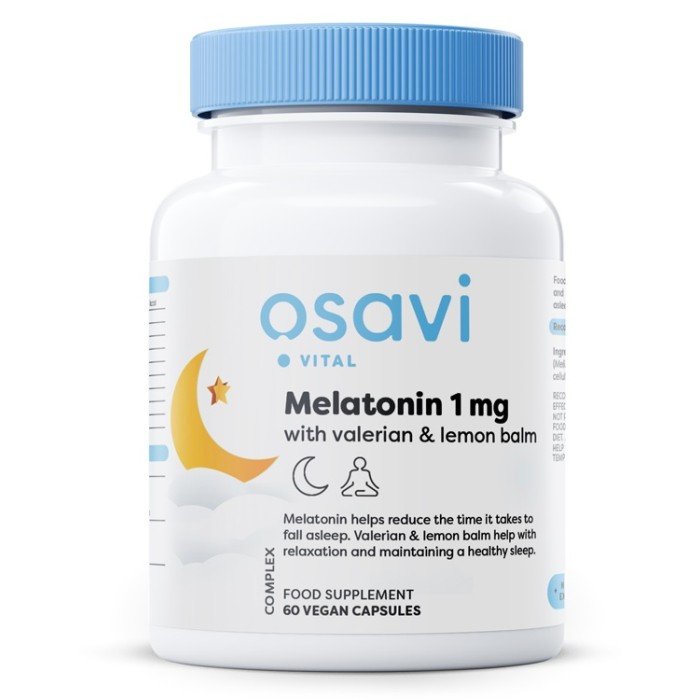 Osavi Melatoniini hind 1 mg palderjani ja sidrunmelissiga 60 kapslit