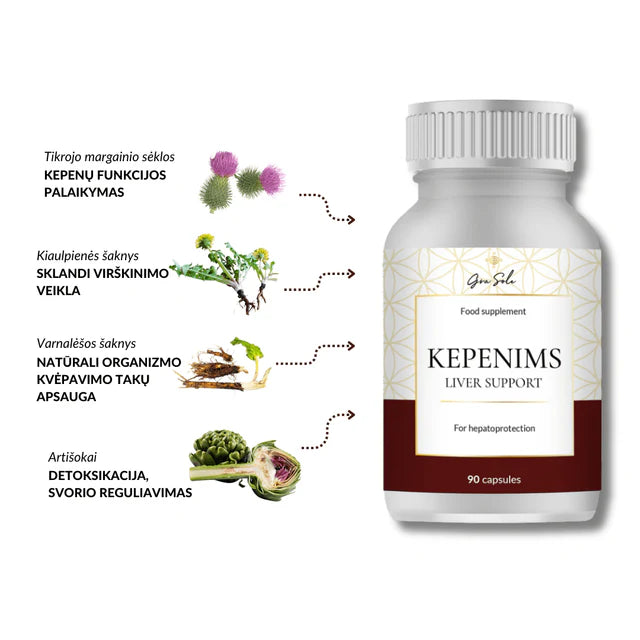GraSole Kepenims (maisto papildas) 90 caps kaina sudetis