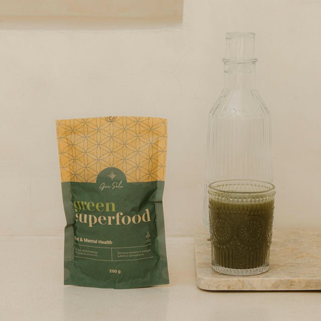 GraSole GREEN SUPERFOOD – supermaisto mišinys, 200 g baneris
