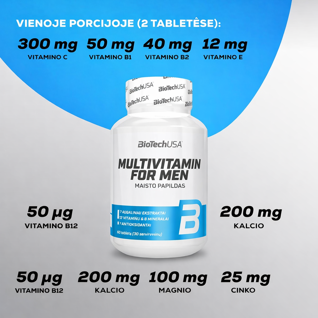 BioTech Multivitamin For Men 60 tab. | Multivitamiinid meestele
