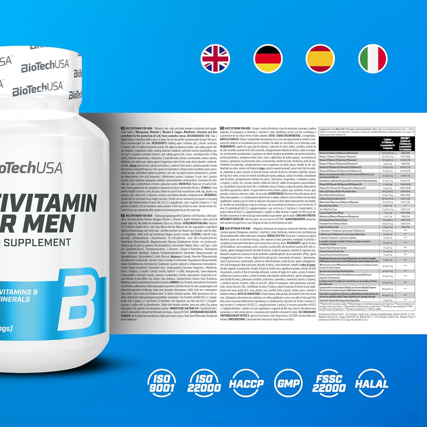 BioTech Multivitamin For Men 60 tab. | Multivitamiinid meestele
