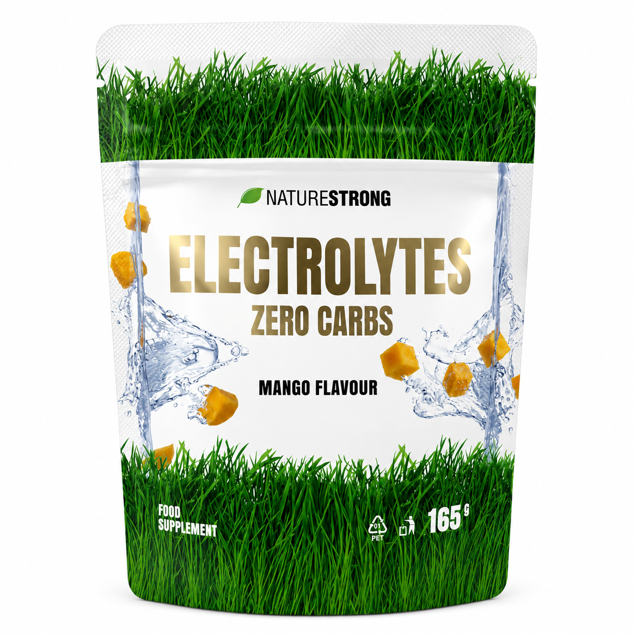 NatureStrong Electrolytes Zero Carbs – Mango, 165 g Elektrolitai