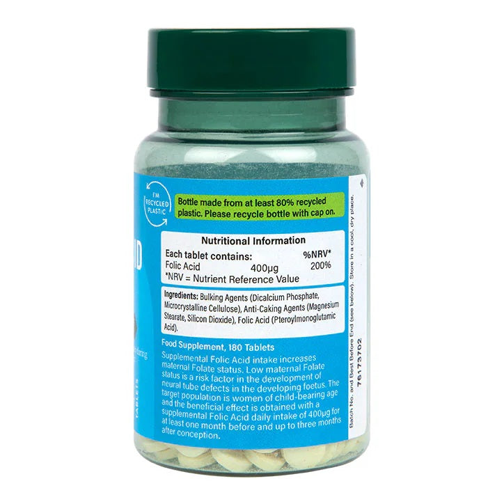Holland & Barrett Folic Acid, 400mcg - 180 tablets