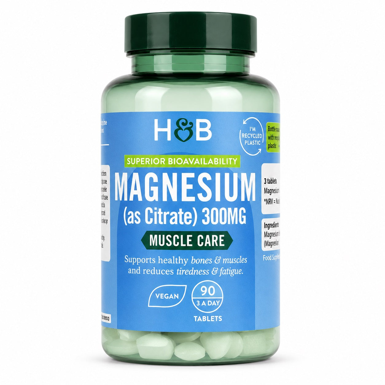 Holland & Barretti pulber magneesiumtsitraat, 375 mg - 200 grammi