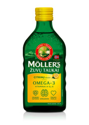 MÖLLER’S Omega-3 žuvų taukai, citrinų skonio, 250 ml