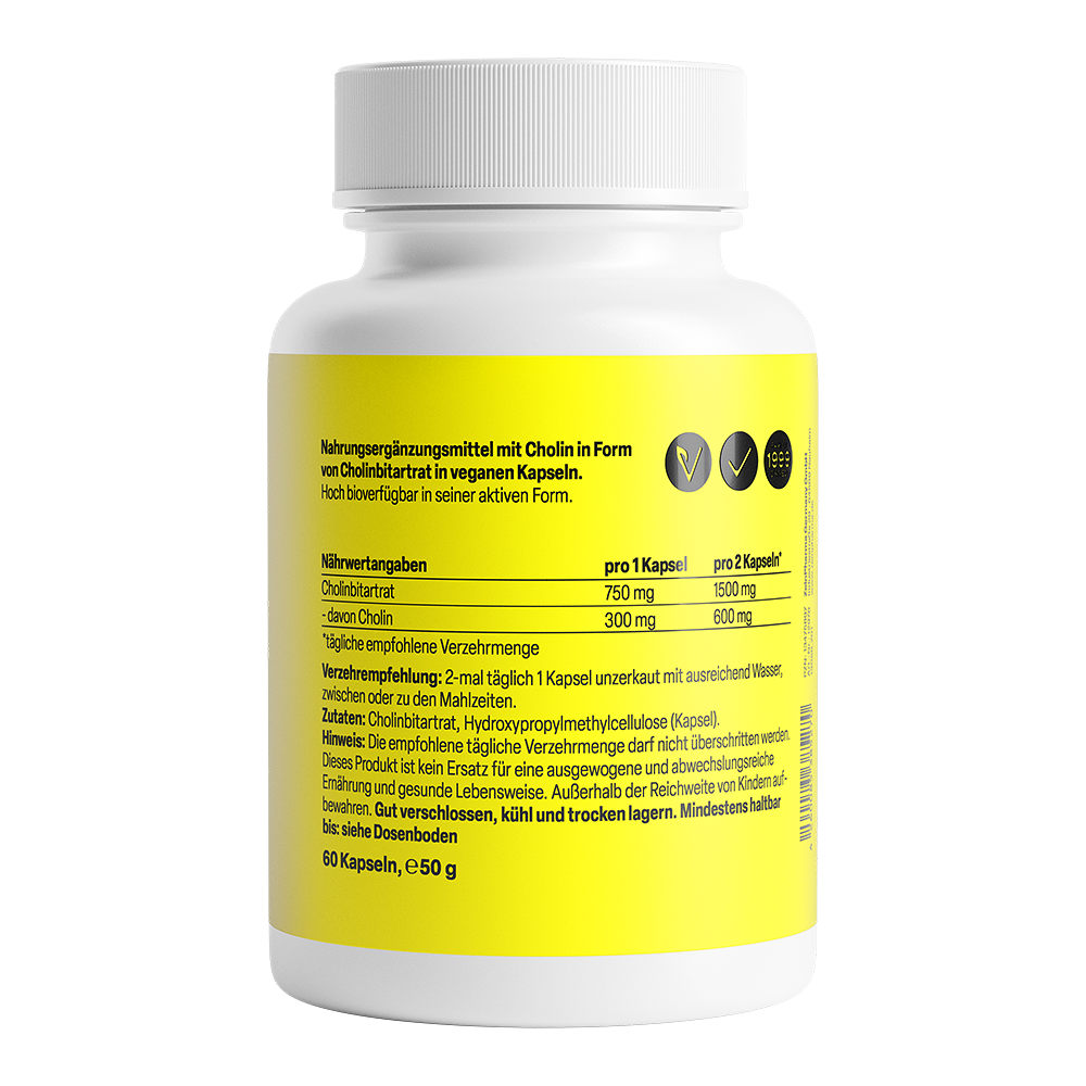Zein Pharma Choline (Choline bitartrate), 600mg - 60 caps