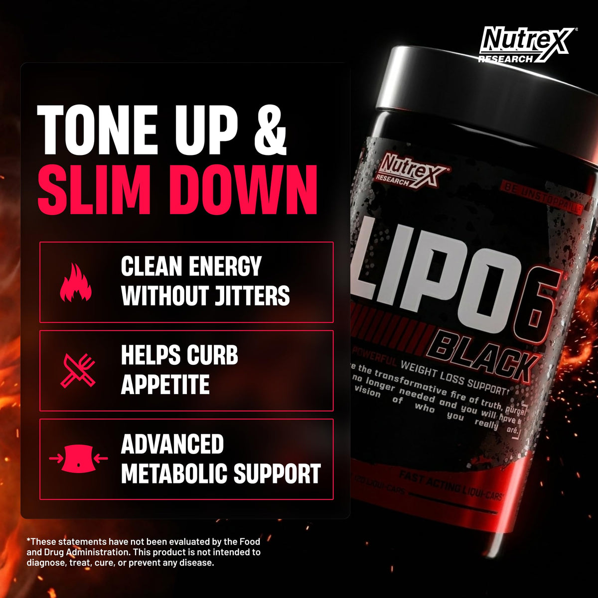 Nutrex Lipo-6 BLACK Weight Loss Support 120 liquid caps