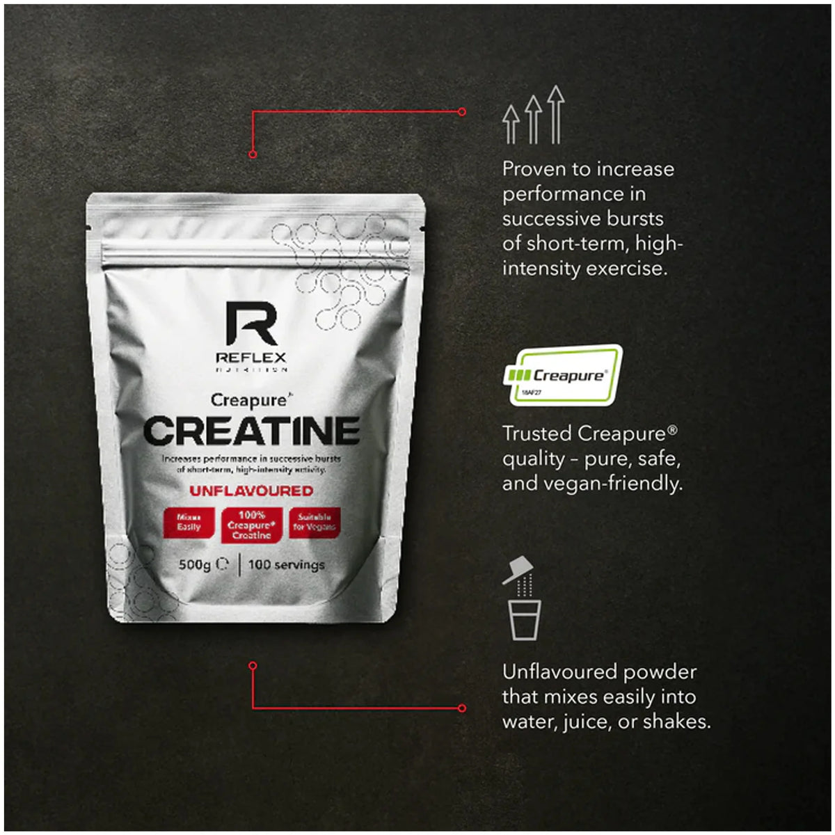 Reflex Nutrition Creapure® Creatine 500 g, 100 servings (unflavoured)