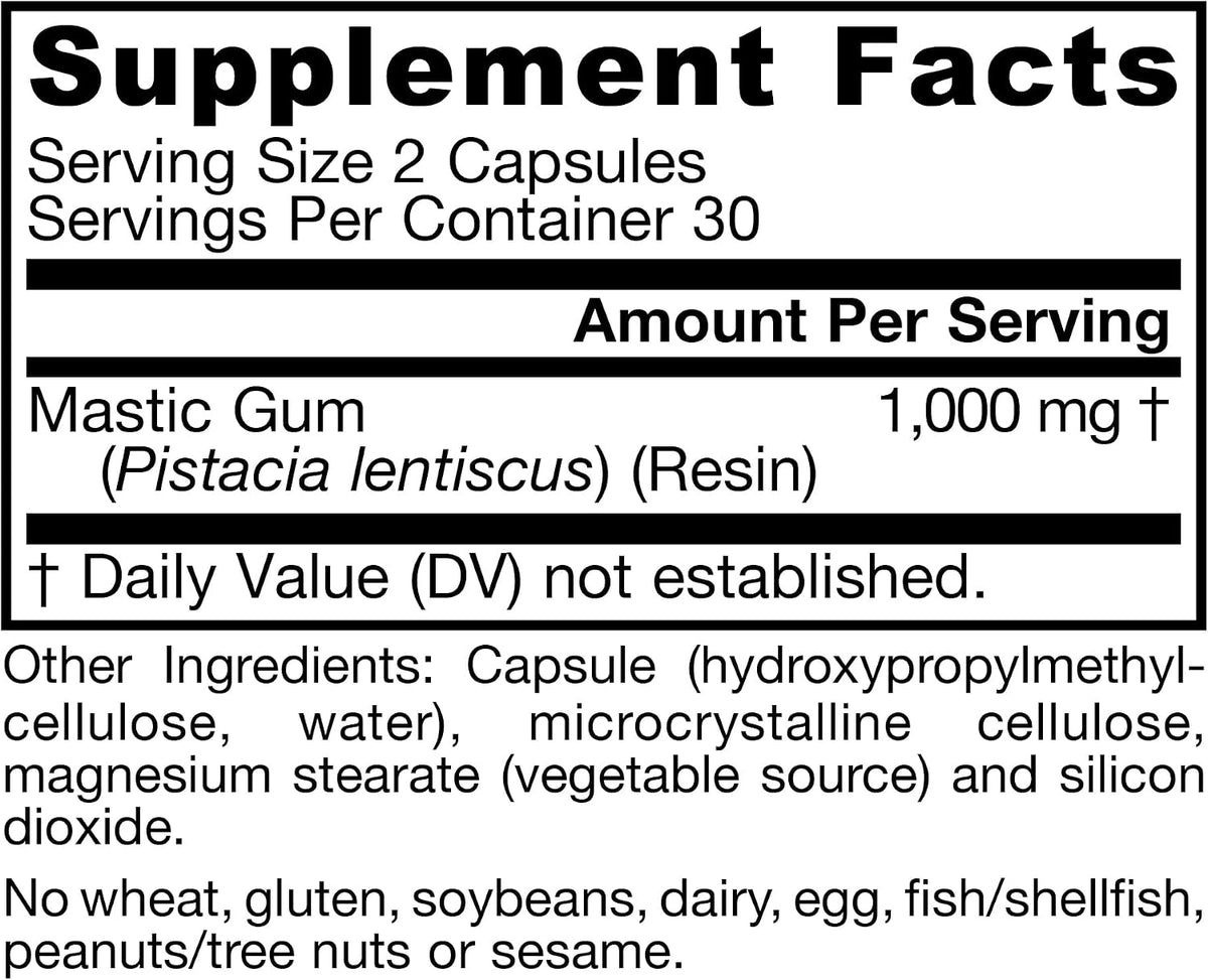 Jarrow Formulas Mastic Gum 1000 mg, 60 Veggie Caps