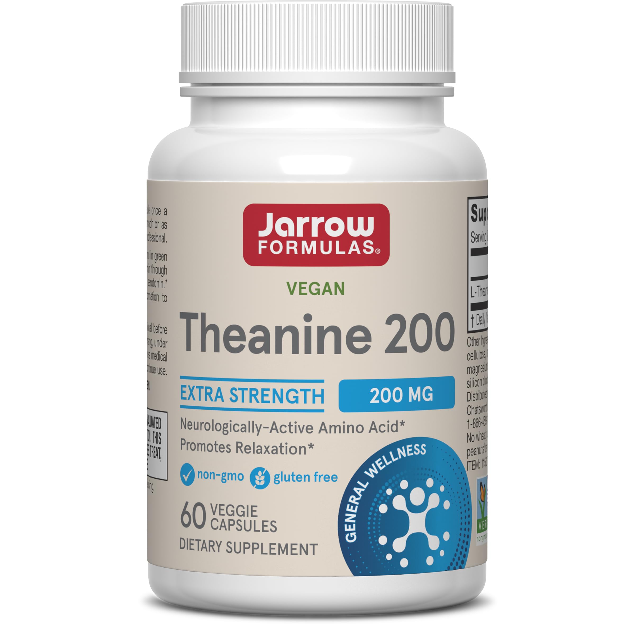 Jarrow Formulas Theanine, 200mg - 60 vcaps