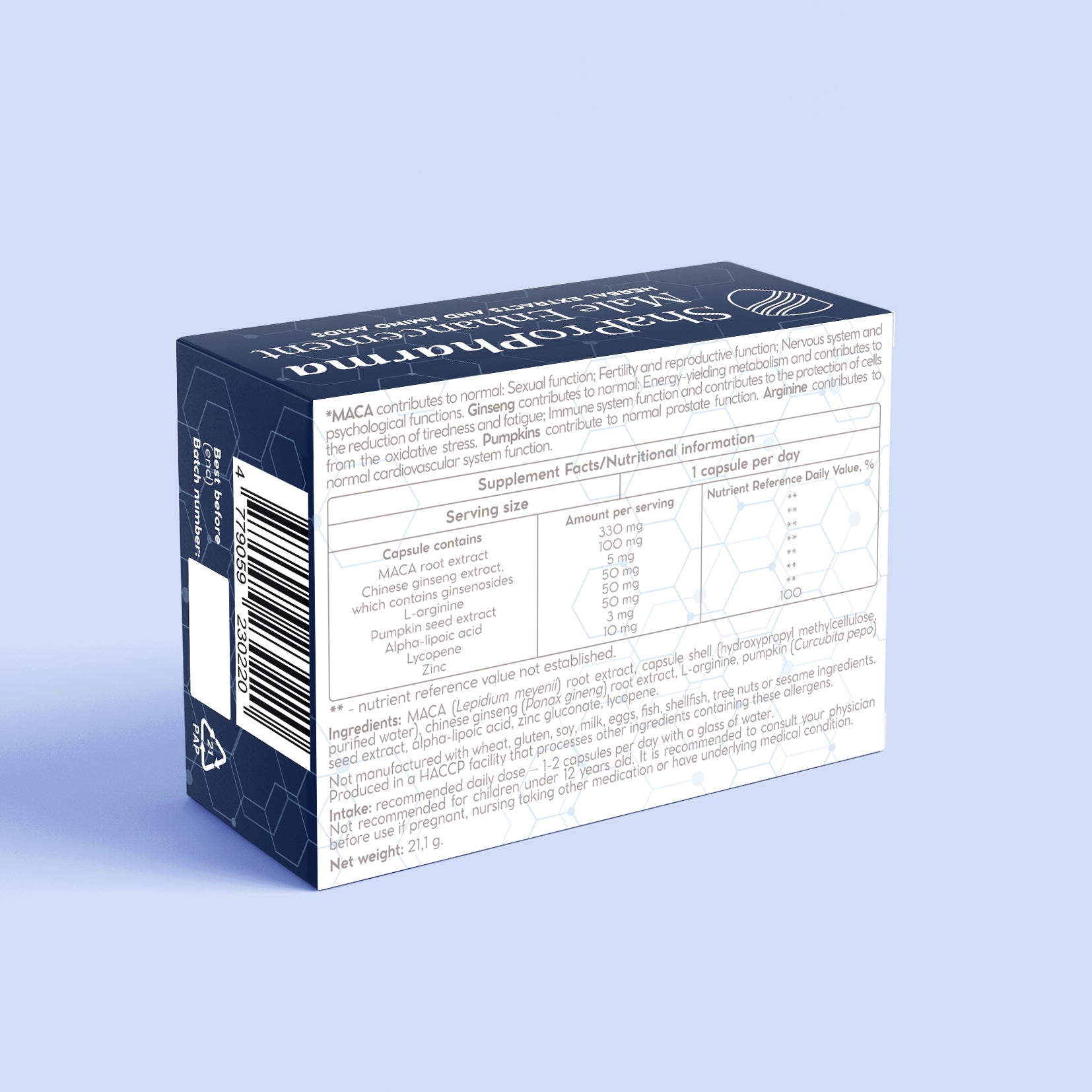 Shapropharma Male Enhancement 30 kapsulių