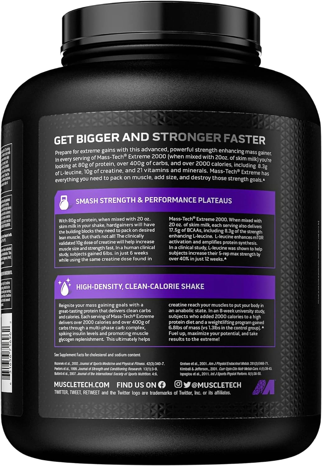 MuscleTech, Mass Tech™ Elite 2000, 2720 grammi