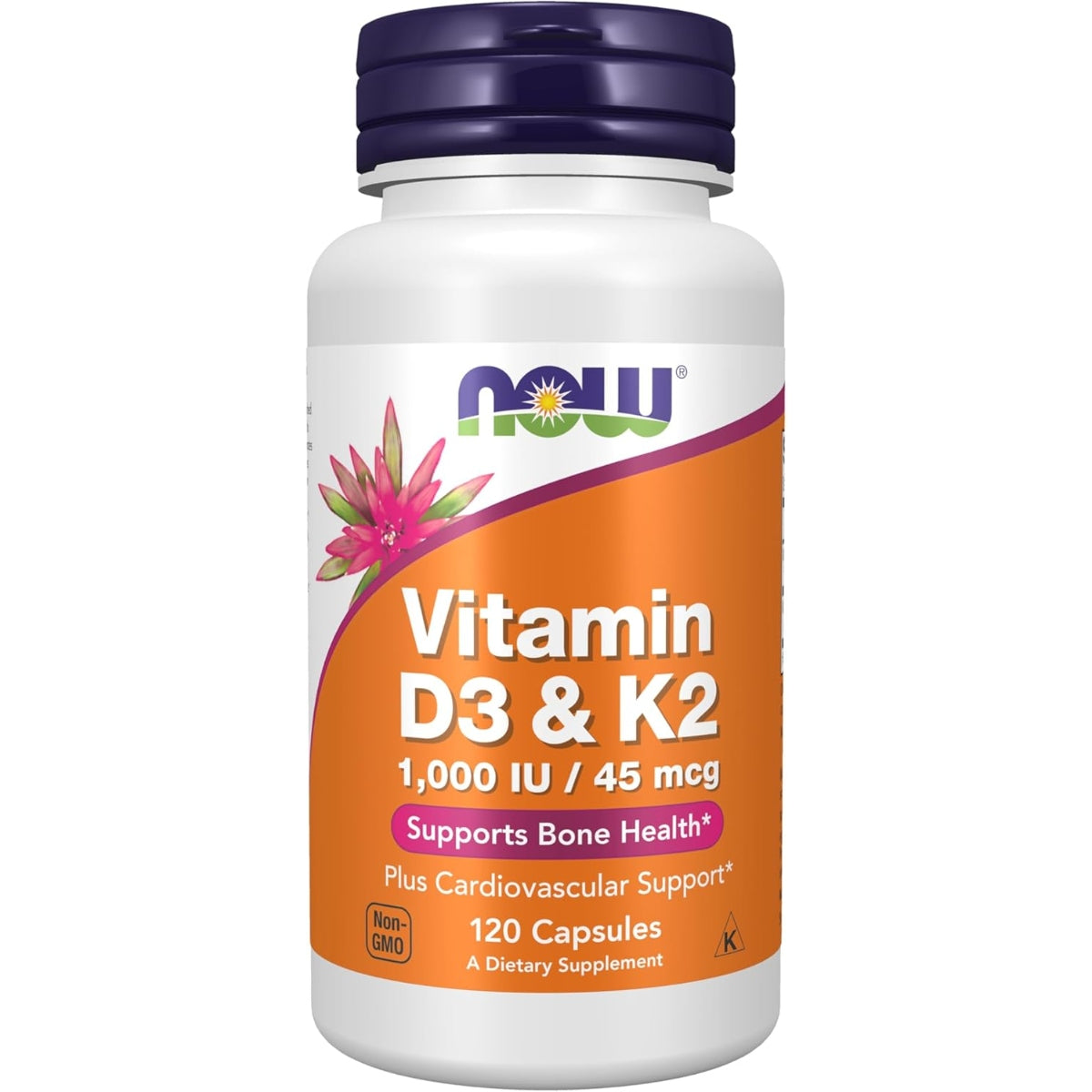 NOW Foods Vitaminas D-3 & K-2 - 120 kapsulių