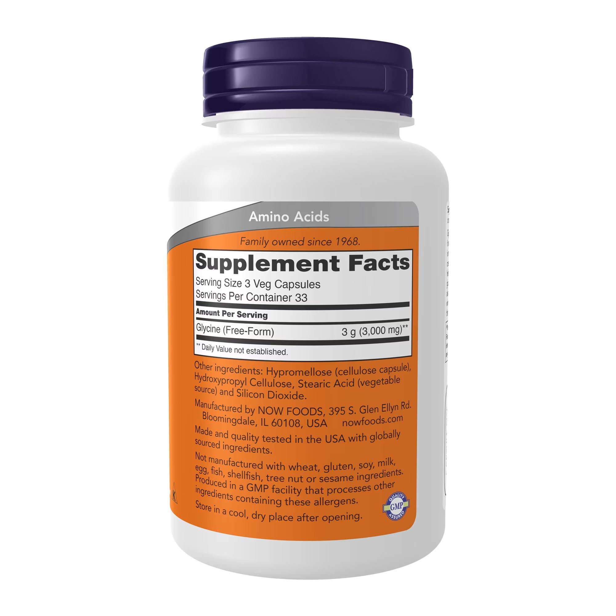 NOW Foods Glycine 1000 mg – 100 Veg Capsules