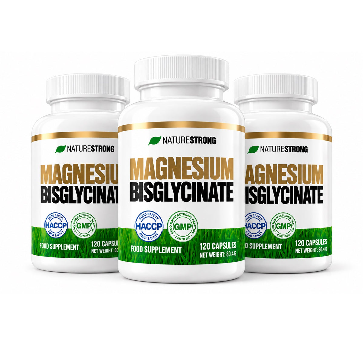 3xNatureStrong Magnesium Bisglycinate 120 caps