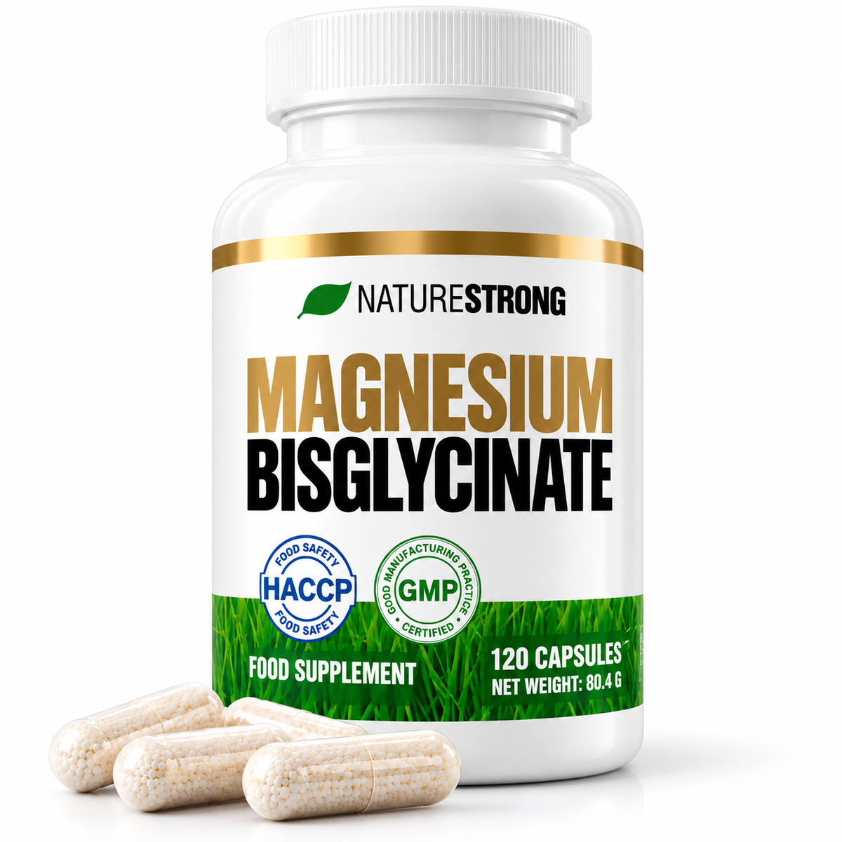 NatureStrong - Magnesium Bisglycinate 120 caps | Magnio Bisglicinatas