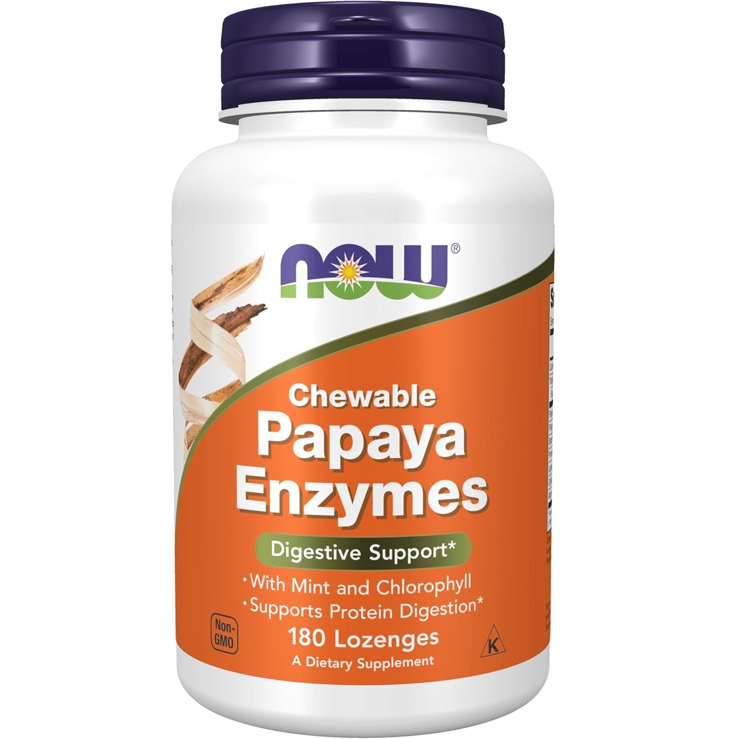 Now Foods - Chewable Papaya Enzymes, 180 Lozenges