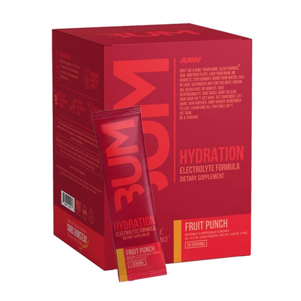 Raw Nutrition Bum Hydration, Fruit Punch - 20 x 5.8g Elektrolitai EXP 2026/04/30