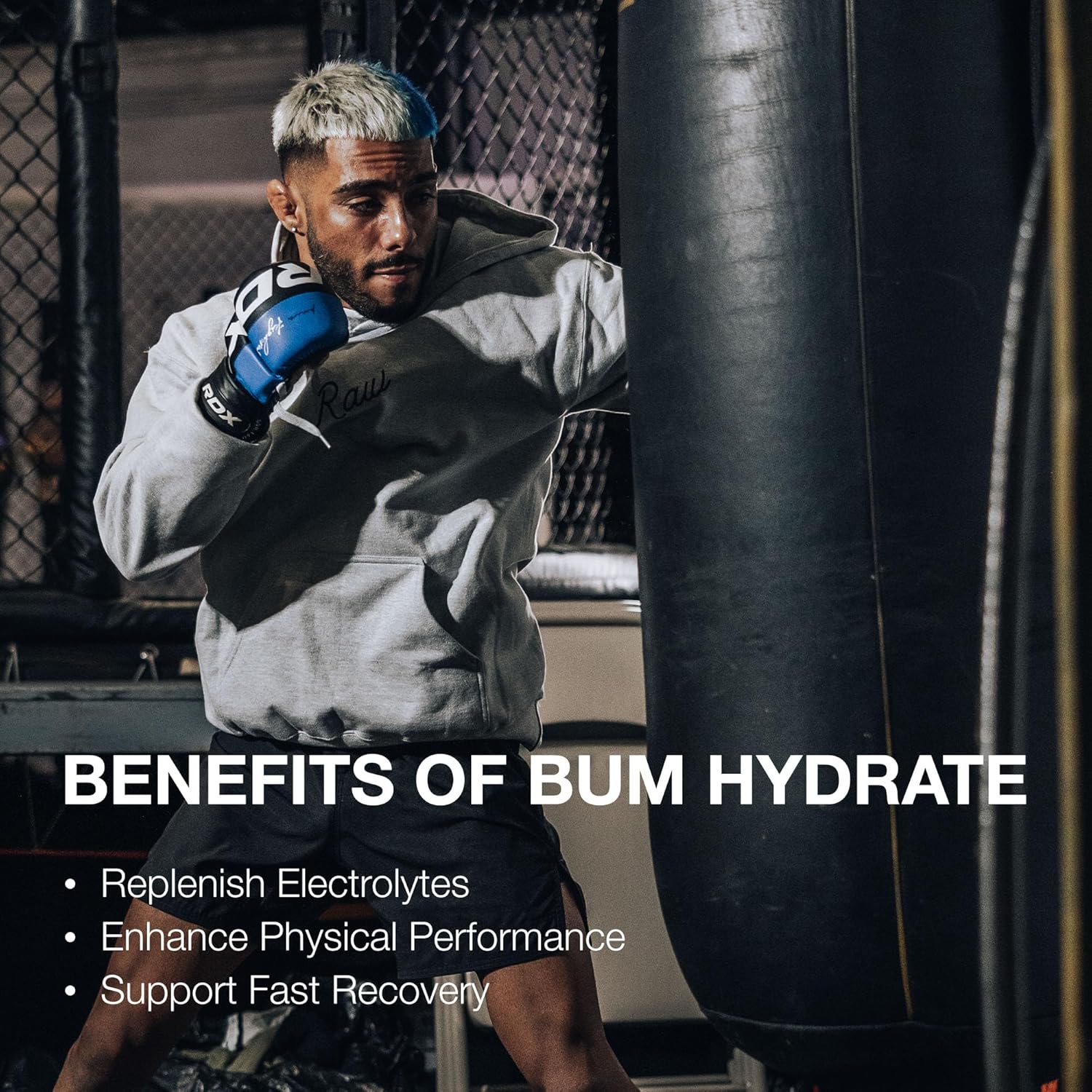 Raw Nutrition Bum Hydration, Fruit Punch - 20 x 5.8g Elektrolitai EXP 2026/04/30