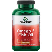 Swanson Omega-3 Fish Oil Lemon Flavor 60 Softgels